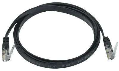 Патч-корд ITK PC09-C06U-1M-FL, кат.6 UTP, 1 м, RJ45–RJ45, плоский, чёрный