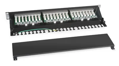 Патч-панель Cabeus PL-24-Cat.6-SH-Dual, 19" 1U, 24 порта RJ-45, кат. 6, экранированная