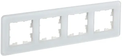Рамка для выключателей IEK BR-M42-G-41-K01 BRITE, 4-местная, стекло, белая