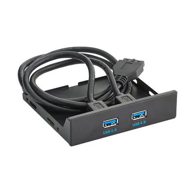Планка USB ExeGate U3H-615 (EX280446RUS), 3,5", 2×USB 3.0, чёрная