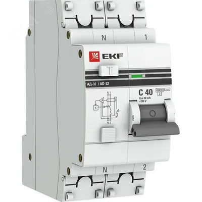 Выключатель диф. EKF DA32-6-40-30-ac-pro, 1P+N, 40А, 30мА