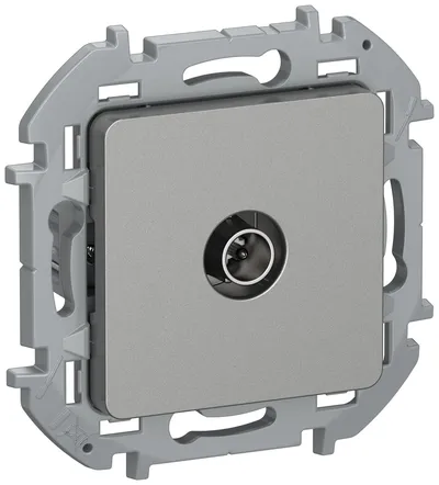 Розетка TV IEK INSPIRIA 6738721, оконечная, 1 выход, алюминий