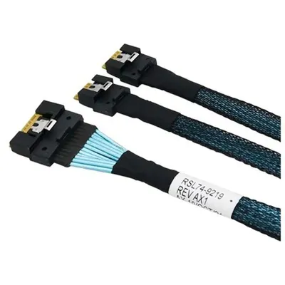 Кабель SNR SAS-8654(8i)/2x8654(4i)-0.8M, SlimSAS x8 — 2× SlimSAS x4, 0,8 м