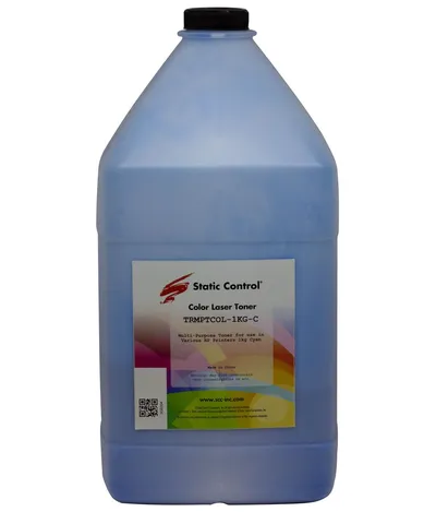 Тонер Static Control TRMPTCOL-1KG-C, голубой, флакон 1000 г
