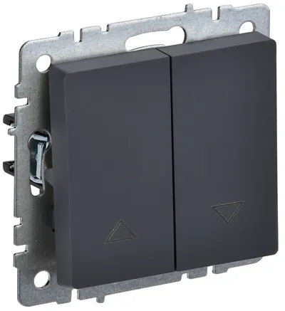 Выключатель для жалюзи IEK BRITE BR-V15-0-10-K53, 10 А, 220 В, графит