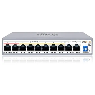 Коммутатор Wi-Tek WI-PCES210G, 8×FE PoE++ 100Вт, 2×GE
