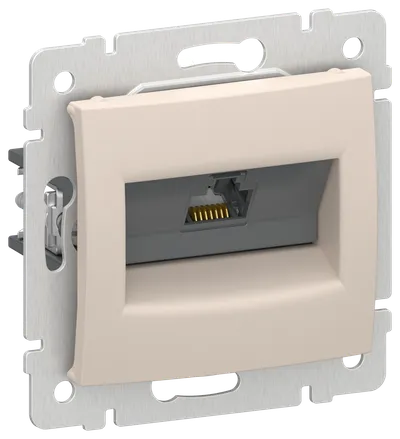 Розетка IEK IEKVALENA 6945901, компьютерная RJ45, кат. 5Е UTP, песочный