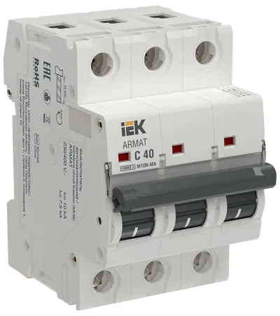 Автоматический выключатель IEK AR-M10N-MA-3-C040, 3P, 40 А, C, 10 кА