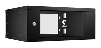 Шкаф Cabeus WSC-05D-4U55/45-BK, настенный, 4U, 550×450 мм, стекло