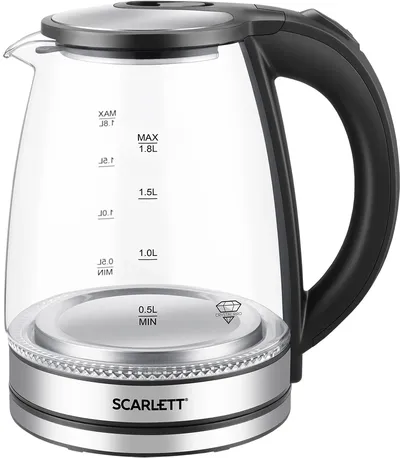 Чайник электрический Scarlett SC-EK27G103, 1.8 л, 1800 Вт, стекло, автоотключение