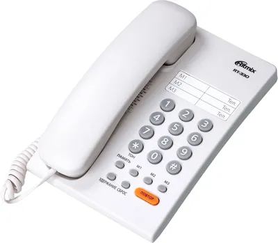 Телефон RITMIX 15118369, RT-330, проводной, белый