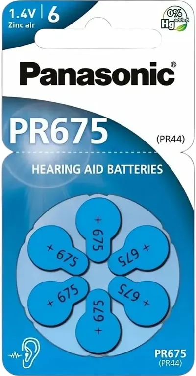 Батарейка Panasonic PR-675(44)/6LB, 1.4В, 605мАч