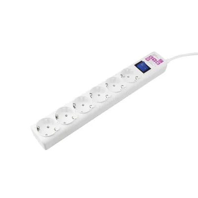 Сетевой фильтр POWERCUBE SPG6-16-0,5M, 6 розеток Schuko, 16 А, 0.5 м