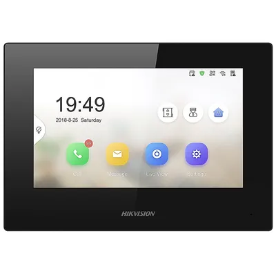 Видеодомофон Hikvision DS-KH6320-LE1(B), 7" TFT LCD 1024x600, IP, PoE, 12 В