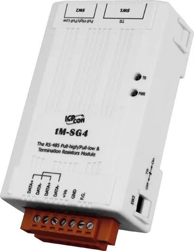 Модуль ICP DAS tM-SG4 CR, терминальные и pull-high/low резисторы RS-485, DIN-рейка