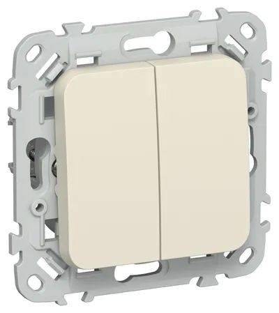 Выключатель для жалюзи IEK FLITE ВЖ52-2-0-ФлСл, 10 А, 250 В, 2 клавиши
