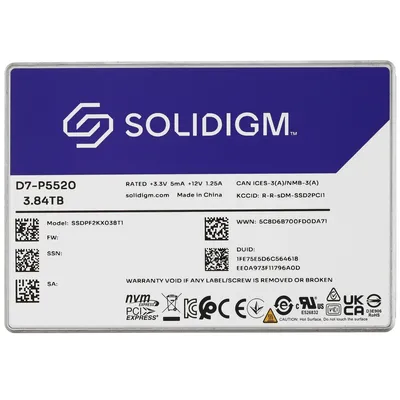 SSD Intel SSDPF2KX038T11Z (Solidigm D7-P5520), 3840 ГБ, U.2, PCIe 4.0x4