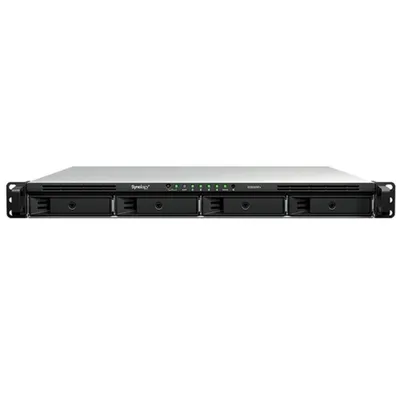 Система хранения данных Synology 1U/4bay QC 2,2GhzCPU/4Gb(32)/RAID0,1,10,5,6/upto 8HDD (1xRX426)/2xUSB3.2/4GigEth/1xExpslot/iSCSI/2xIPcam/2xRPS/1YW/no rail repl. RS822RP+