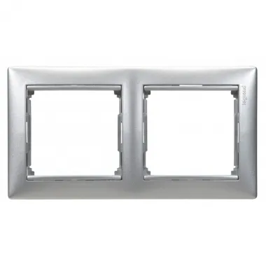 Рамка IEK 694247, Valena DIY, 2-местная, вертикальная, IP20, серебряный штрих