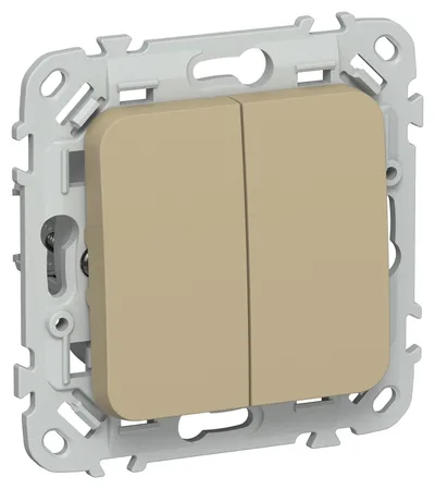 Выключатель IEK FLITE FI-V22-0-10-1-K59, 2-клавишный проходной, 10 А, 250 В, хаки