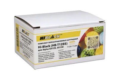 Комплект струйных картриджей Hi-Black HB-T1285, для Epson Stylus S22/SX125, Bk/C/M/Y