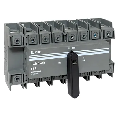 Рубильник EKF TwinBlock tb-s-63-4p-rev, 63А, 4P, реверсивный
