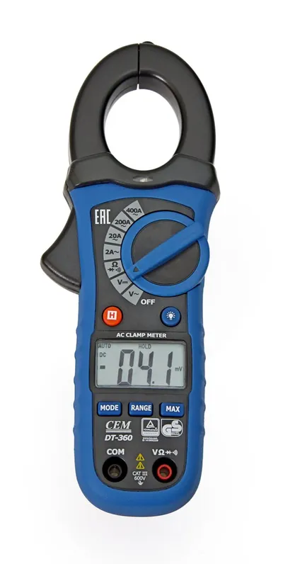 Токоизмерительные клещи CEM DT-360, 400 А AC, 600 В, 20 МОм, 30 мм