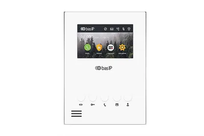 Видеодомофон BAS-IP AU-04LA WHITE, 4.3" Touch Screen, SD, 8 IP-камер, PoE