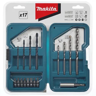 Набор бит Makita D-40200, Square, 17 предметов, для шуруповёртов и дрелей