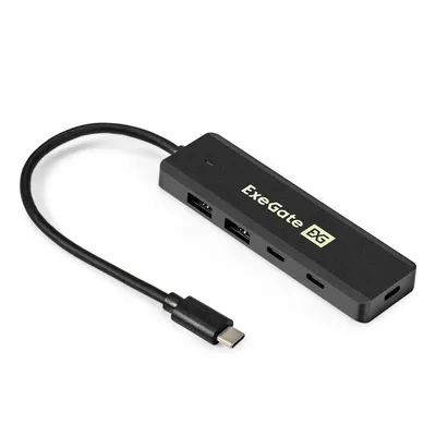 USB-хаб ExeGate DUB-2C2P/5G EX298176RUS, USB-C → 2×USB-A + 2×USB-C, 5 Гбит/с