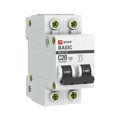 Выключатель автоматический EKF mcb4729-2-20C, 2P, C20A, 4.5кА