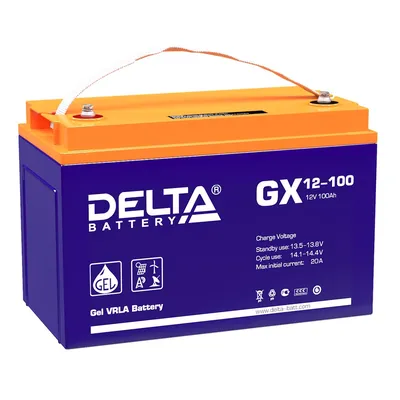 Аккумулятор Delta GX 12-100, 12 В, 100 А·ч, GEL, клеммы M6