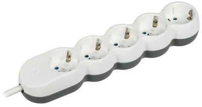 Удлинитель IEK WYP53-16-05-D15-Z, 5 розеток 2P+PE, 16 А, 1,5 м, IP20