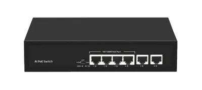 Коммутатор NIKOMAX GL-SW-F007-04P, неуправляемый, 4×100 Мбит/с PoE + 2×100 Мбит/с