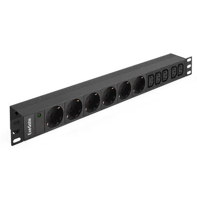 Блок розеток ExeGate EX280868RUS, 19", 1U, 5xC13, 6xЕвро