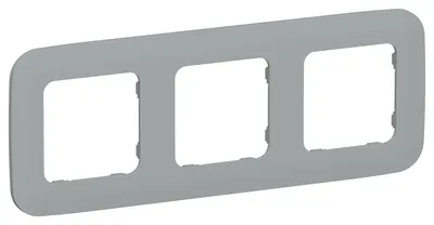 Рамка IEK FLITE РУ-3-А-ФлС, 3-местная, пластик, матовая, серая, IP20