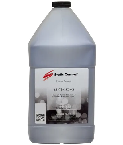 Тонер Static Control B2375-1KG-OS, чёрный, 1000 г, флакон
