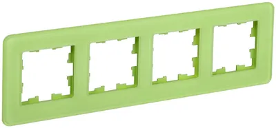 Рамка для выключателей IEK BR-M42-G-41-K06, 4-местная, стекло, эко грин