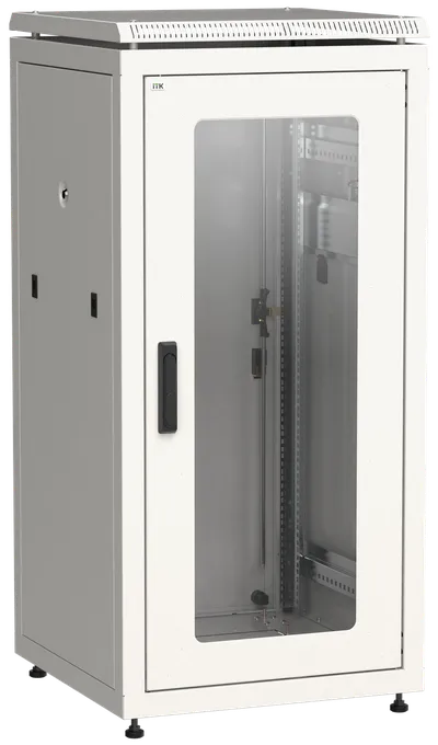 Шкаф сетевой ITK LINEA N LN35-28U68-GM, 19", 28U, 600×800 мм, стекло/металл, серый