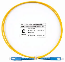 Патч-корд оптический Cabeus FOP(s)-9-SC-SC-1m, simplex SC-SC, OS2 9/125, LSZH, 1 м