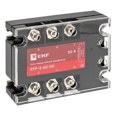 Реле твердотельное EKF rtp-3-60-da, трехфазное, 60А
