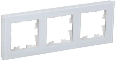Рамка IEK BRITE РУ-3-2-БрБ, 3-местная, стекло, белая, IP20