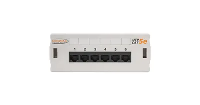 Патч-панель NIKOMAX NMC-WP06UD2-GY, настенная, 6 портов, Cat.5e, неэкранированная