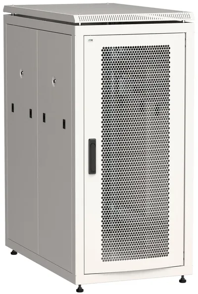 ITK Шкаф сетевой 19" LINEA N 18U 600х1000 мм перфорированная передняя дверь серый (LN35-18U61-P)