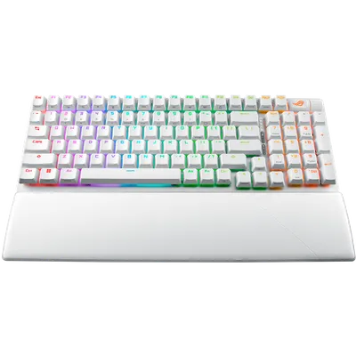 Клавиатура беспроводная ASUS ROG Strix Scope II 96 Wireless белый (USB/BT, 99 клавиш, RGB) (90MP037A-BKRA30)