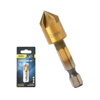 Зенковка конусная DELI DH-DJZ002-E1, под М6, 12,4 мм, HSS, 90°, шестигранный хвостовик
