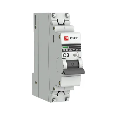 Автоматический выключатель EKF ВА 47-63 PROxima mcb4763-1-03C-pro, 1P, 3 А, C, 4.5 кА