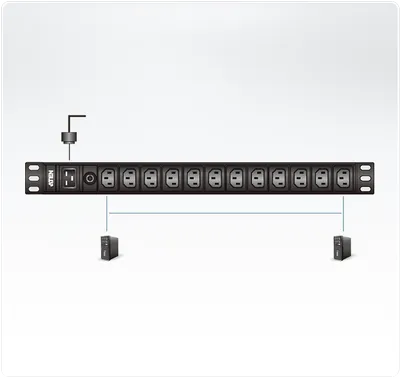 Блок распределения питания ATEN PE0212G-AT-G, 1U, 16 А, 12×C13, с защитой от импульсных перенапряжений