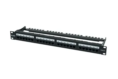 Коммутационная панель SNR, 19" неэкранированная, 1U, 24 порта, cat.6А, горизонтальная заделка