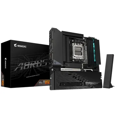Материнская плата AORUS B850M AORUS STEALTH, AM5, 4×DDR5, 3×M.2, mATX